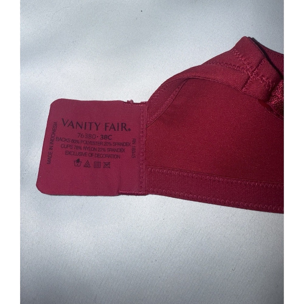 Vanity Fair Bra 38C Raspberry Full Coverage Bra‎ - Picture 3 of 3